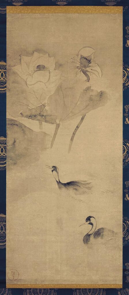 Tawaraya Sotatsu, "Waterfowls in Lotus Pond", Kyoto National Museum