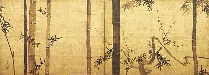 尾形光琳「竹梅図屏風」東京国立博物館