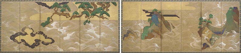 Tawaraya Sotatsu, "Waves at Matsushima", Freer Gallery of Art