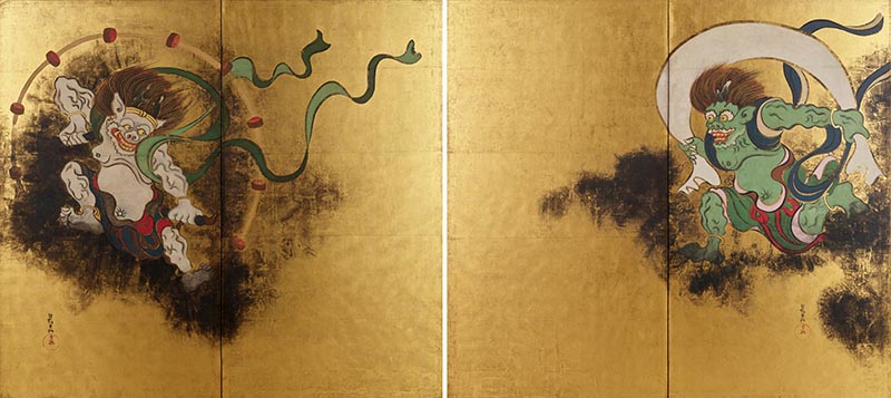 尾形光琳「風神雷神図屏風」東京国立博物館