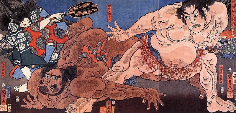 Utagawa Kuniyoshi "Akasawayama Grand Sumo"