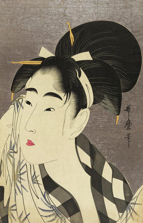 Kitagawa Utamaro "Woman wiping sweat"